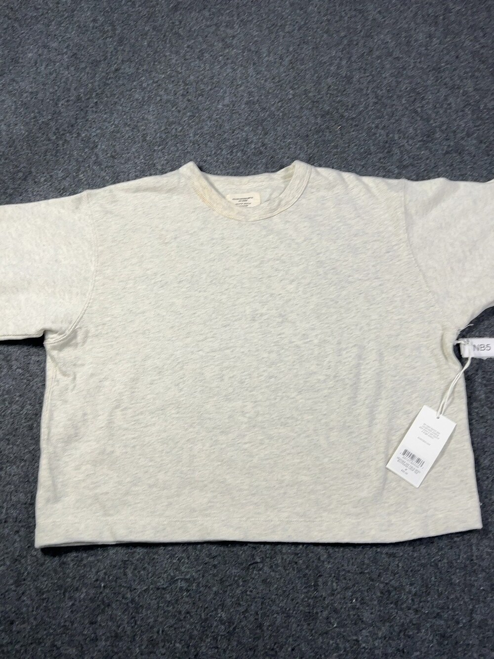 Buck Mason Heather Oat Field-Spec Boyfriend Crop Tee Womens Medium Msrp62 [NB5]